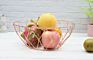 Fruit Basket Creative Geometry Countertop Iron Gold Plated Rose Vegetable Mesh Metal Bowl Kitchen Storage Wire Fruit Basket