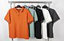 High Street Polyester Spandex V-Neck and O- Neck Basic Button Polo Shirt from Black