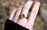 Ls-A2655 Luxury Natural Raw Citrine Ring,Crystal Birthstone Gemstone Ring Jewelry Antique Copper Plated Ring for Women