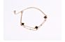 Stainless Steel Rose Gold Black Jewelry Four-Leaf Clover Flower Anklet