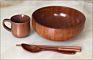 Large Unique Acacia Wood Salad Serving Bowls