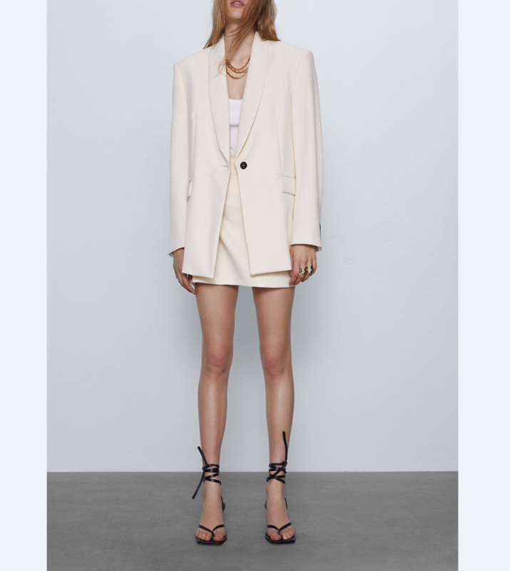 Woman Solid Color Casual Blazer