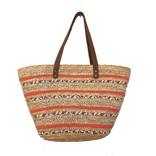 Design Stripe Straw Bag
