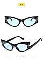 Ladies Glasses Sunglasses Women Clear Cat Eye Diamond Sunglasses Small. Lens Sunglass