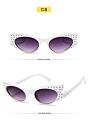 Ladies Glasses Sunglasses Women Clear Cat Eye Diamond Sunglasses Small. Lens Sunglass