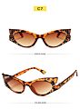 Ladies Glasses Sunglasses Women Clear Cat Eye Diamond Sunglasses Small. Lens Sunglass