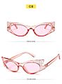 Ladies Glasses Sunglasses Women Clear Cat Eye Diamond Sunglasses Small. Lens Sunglass