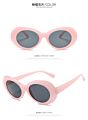 White Kurt Cobain Clout Thick Frame Retro Oval Women Sunglasses Sunglasses