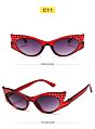 Ladies Glasses Sunglasses Women Clear Cat Eye Diamond Sunglasses Small. Lens Sunglass