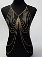 Design Gold Lacework Shape Back Body Chain Necklace
