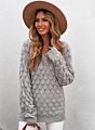 Women's V Neck Pullover Sweater Long Sleeve Hollow Out Lightweight Knit Sweaters