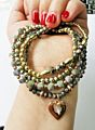 Fashionable Set Crystal Bracelet for Women Romantic Heart Charm Bracelet Handmade Style Beads Bracelet