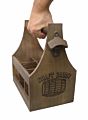 Craft Caddy Wooden Six Pack Bottle Caddy Tote Holder Beer Carrier with Attached Bottle Opener