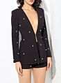 Fashionable Handmade Beading Slim Fitting Blazer and Shorts Two Pieces Comfortable Casual Woman Suit