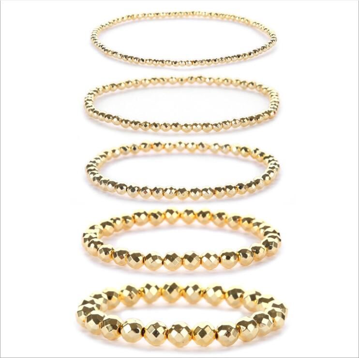Wholesales Gold Simple Circle Shape Hematite High Quanlity Bracelets
