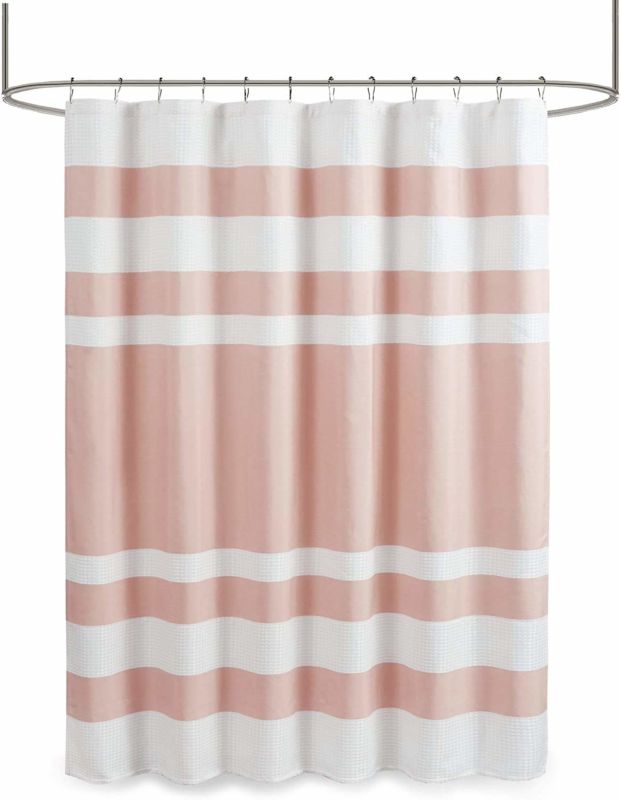 Unusual Shower Curtain Waffle Shower Curtain Solid Microfiber Fabric for Modern Home Bathroom Decorations