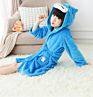 Children Star Unicorn Cartoon Animal Flannel Pajamas Fall Hooded Baby Kids Girls Bathrobe