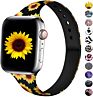 Apple Watch Band by Silicone Fadeless Printing Floral Leopard Watch Band