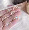 Aimgal Jewelry S925 Sterling Silver Vitreous Pearl Moonstone Inlaid with Diamond Natural Stone Ring