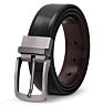 Double Sides Rotatable Pin Buckle Leather Belt Men for Jeans Pants