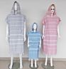 Couple 100% Cotton Turkish Surf Beach Poncho Changing Towel with Tassel