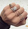 Luxury Jewelry 925 Sterling Silver Pave Diamond Zirconia Open Claw Band Ring Stackable