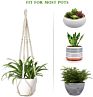 Macrame Plant Hangers Indoor Different Size Hanging Planter Basket Flower Pot Holder with Beads Hand-Woven Flower Pot Holders
