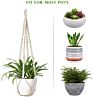 Macrame Plant Hangers Indoor Different Size Hanging Planter Basket Flower Pot Holder with Beads Hand-Woven Flower Pot Holders