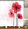 Simple Design Colorful Bird Polyester Waterproof Printed Shower Curtain for Bathroom