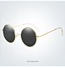 Sunglasses Polarised Gold Frame Designer Flying Rounded Steampunk Sun Glasses