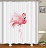 Simple Design Colorful Bird Polyester Waterproof Printed Shower Curtain for Bathroom