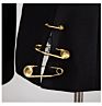 Suits Women Shoulder Patchwork with Mesh Ladies Blazer with Special Pin Slim Black Blazer Women