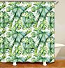 Ihome Bpolyester Customized Green Plant Cactus Waterproof Shower Curtain Bathroom