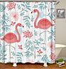 Simple Design Colorful Bird Polyester Waterproof Printed Shower Curtain for Bathroom