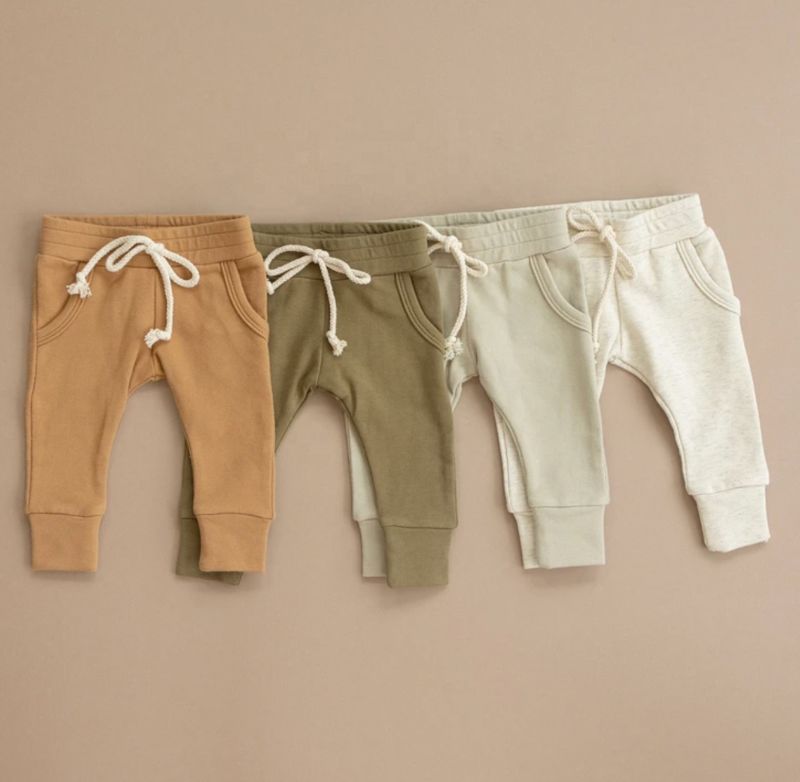 Toddler Street Wear Slim Fit Blank Jogger French Terry 100% Cotton Sweatpants Trackpants Children Wear Kid
