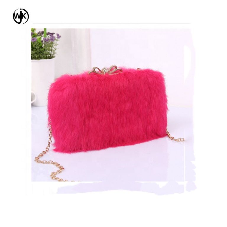 Real Cony Hair Clutch Bag Party Bags Handbag Lady Customised Clutch Bag