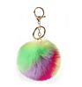 Design Rainbow Colorful 8Cm Hair Ball Pompons Keychain Key Chain Bag Pendant Car Jewelry Decoration