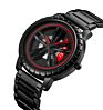 Wristwatches Skmei Black Stainless Steel Men Watches Quartz Wristwatch Car Wheel Style