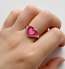 Stainless Steel Double Heart Enamel Rings 18K Gold Plated Love Colorful Double Color Rings for Women Christmas Jewelry
