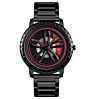 Wristwatches Skmei Black Stainless Steel Men Watches Quartz Wristwatch Car Wheel Style