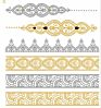 Metallic Film Gold Silver Hand Beauty Festival Party Decoration Body Temporary Tattoo Sticker