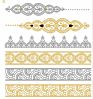 Metallic Film Gold Silver Hand Beauty Festival Party Decoration Body Temporary Tattoo Sticker