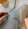 Top Alloy Asymmetric Crude Chain Pearl Glossy Heart Bracelets Women