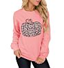 Tkop1959 Fall/ Women's round Neck Halloween Pumpkin Leopard Print Long Sleeve Women Sweatshirt