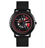 Wristwatches Skmei Black Stainless Steel Men Watches Quartz Wristwatch Car Wheel Style