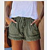 Casual High Waist Drawstring Wash Distressed Vintage Denim Shorts for Women