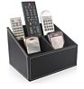 3 Compartments Pen Pencil Sundries Holder Leather Case Office Storage Box
