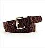 Animal Skin Pattern Plush Pu Waist Women Fur Leopard Belt