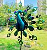 Garden Ornaments Peacock Bird Animal Shape Wind Spinners Outdoor Metal