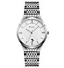 Skmei Q023-Q024 Women Men's Quartz Watch Luxury Silver Stainless Steel Quartz Watch